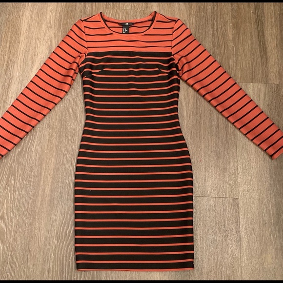 black and coral dress